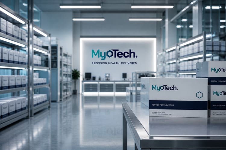 MYOTECH UK warehouse prepared for wholesale distribution.